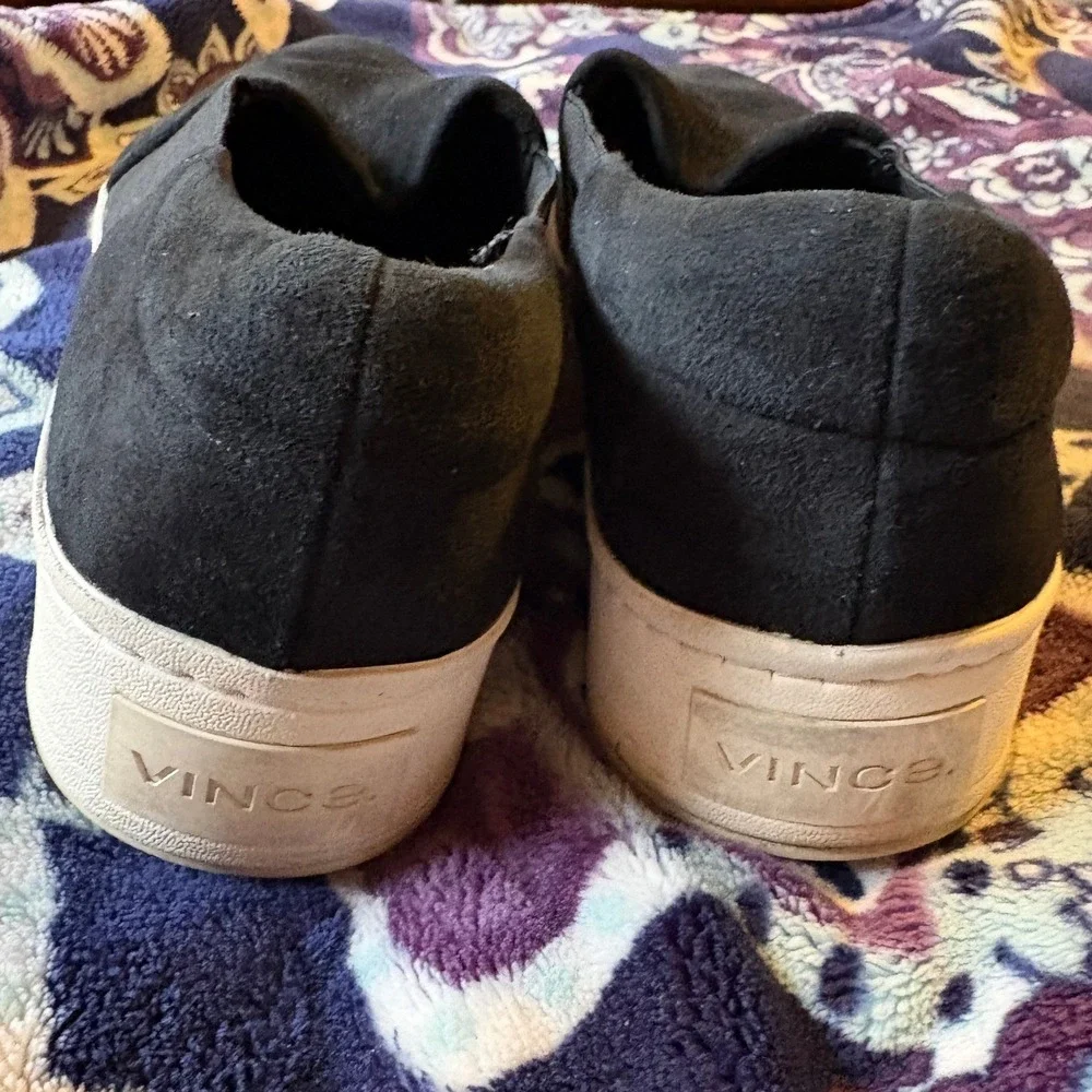 Vince Warren Black Suede Platform Slip On Sneakers Womens‎ 7.5 M EUR 37.5
